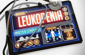 Tablet z wizualizacją dotyczącą leukopenii