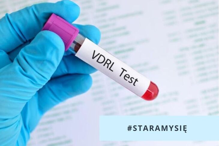 Próbka krwi z napisem VDRL Test