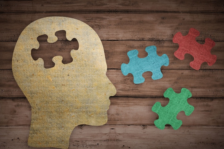Mózg człowieka oraz trzy puzzle